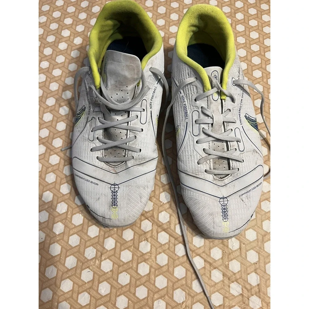 Nike Kids Size 6Y Mercurial Vapor 14 Academy FG/MG Grey Blue Soccer DJ2856-054